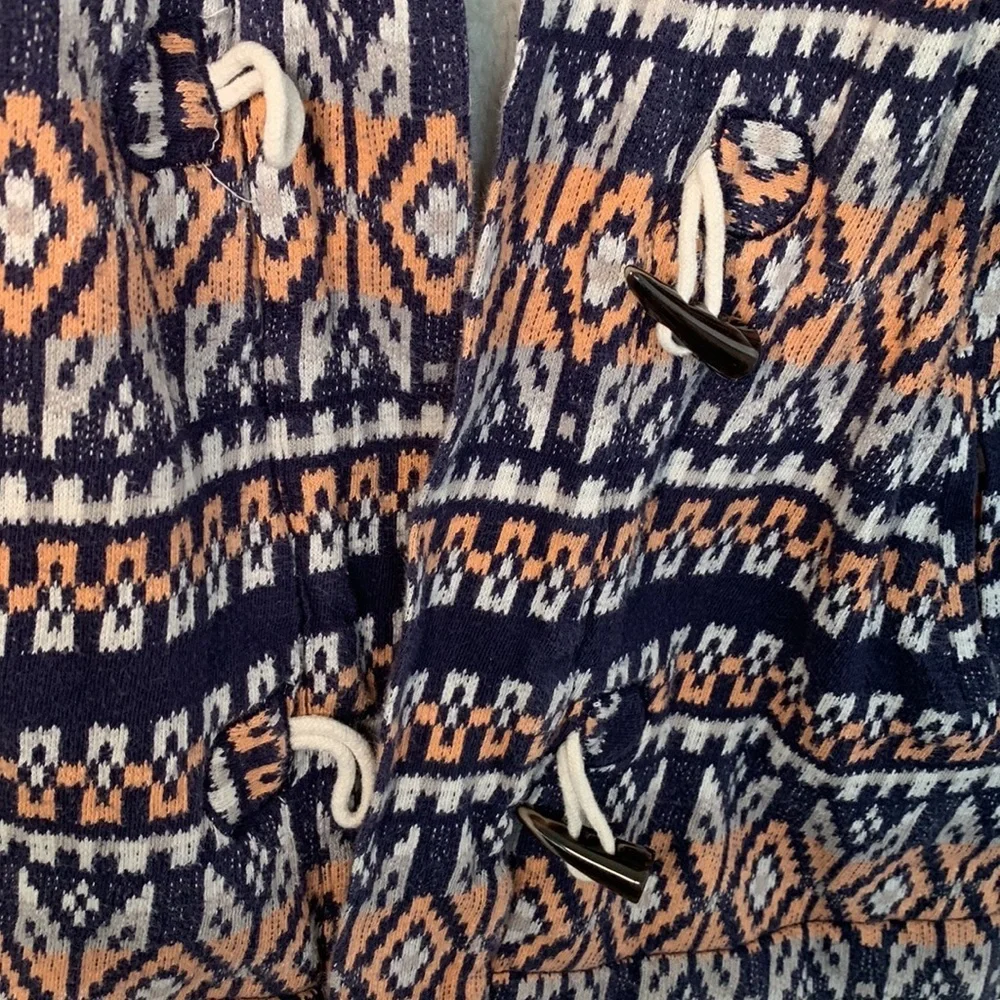 Tucker + Tate Sherpa Cotton  Blue Orange Girls Kids Jacket size 6